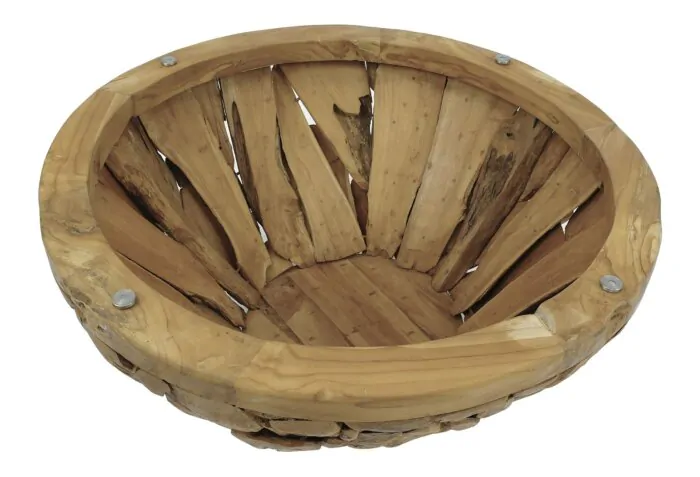 ROOT | Teak Wortel Salontafel met glas | Rond | 110x45 - DEV-ROOT-CT-BOWL-100-45