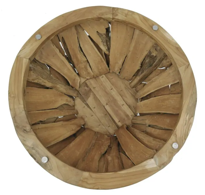 ROOT | Teak Wortel Salontafel met glas | Rond | 110x45 - DEV-ROOT-CT-BOWL-100-45