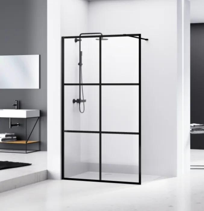 Van Rijn Products ST04M6 inloopdouche 90cm raster zwart