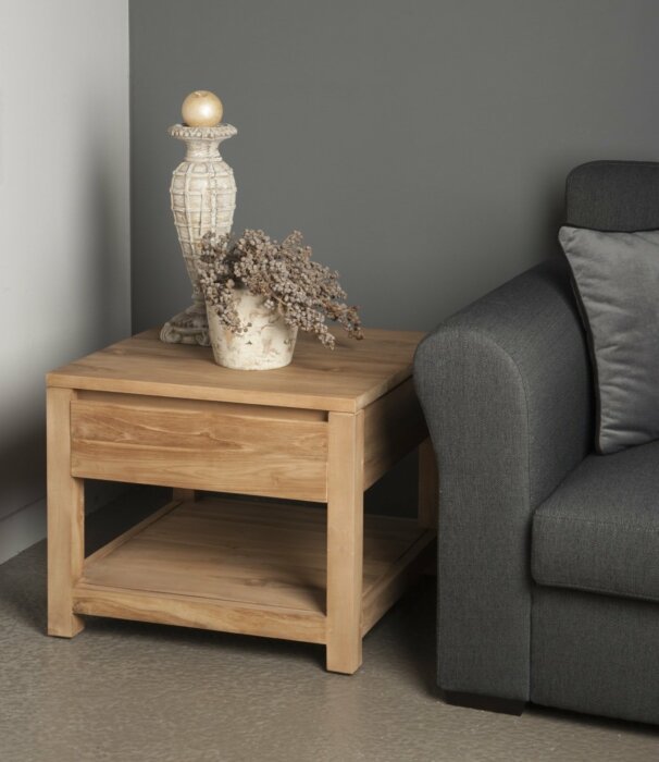 Corona | Teak Bijzettafel | 60x60x50 - TWR-JN0235