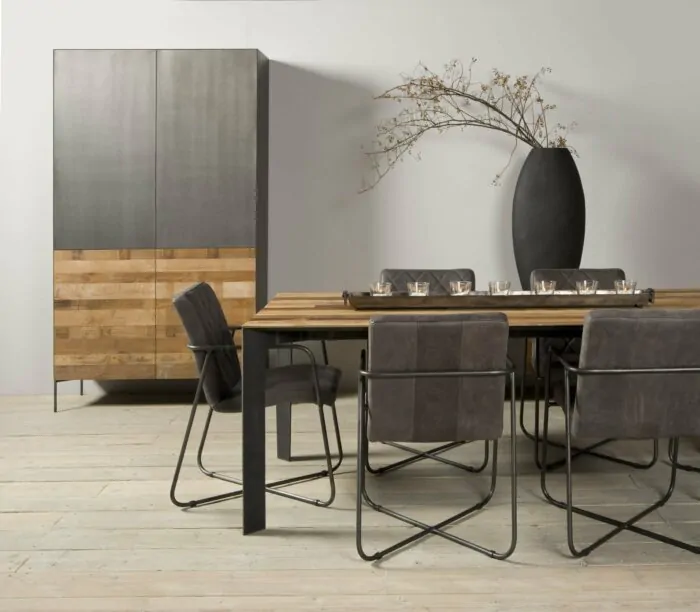 Pandora Eettafel | Teak met Staal | Meerdere Afmetingen - TWR-MX0021-0023