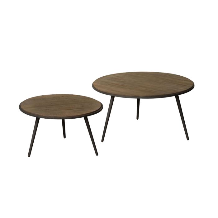 Rolo Salontafel Rond set van twee | Weather Grey