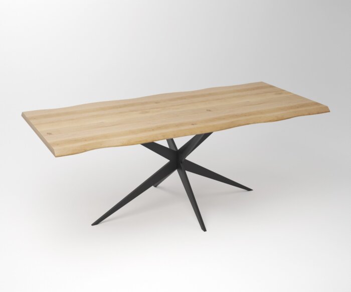 Eiken Boomstam Eettafel | Slab Edged-Fantasy Rex - Teakea.nl