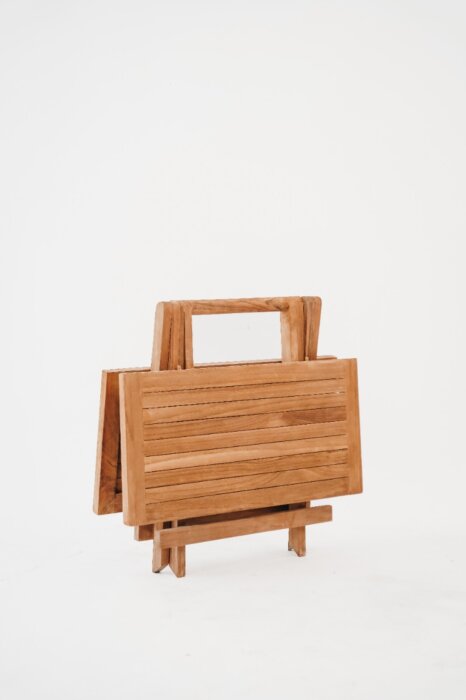 Inklapbaar bijzettafeltje Teakhout 60x60x45 Salontafeltje massief Hout