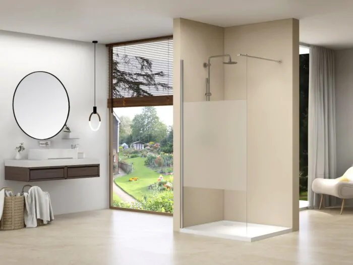 Van Rijn Products ST01MGS inloopdouche met satijnband 30cm chroom - zonder stabilisatiestang