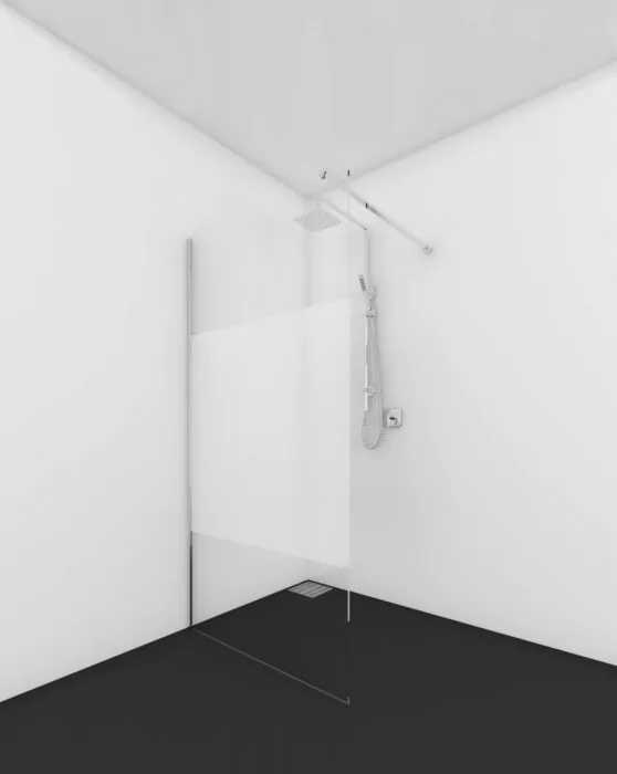 Van Rijn Products ST01MGS inloopdouche met satijnband 30cm chroom - zonder stabilisatiestang