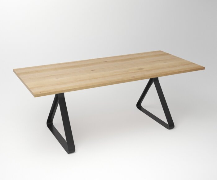 Eiken Tafel 3 cm Tafelblad | Fantasy Triangle Frame - Teakea.nl