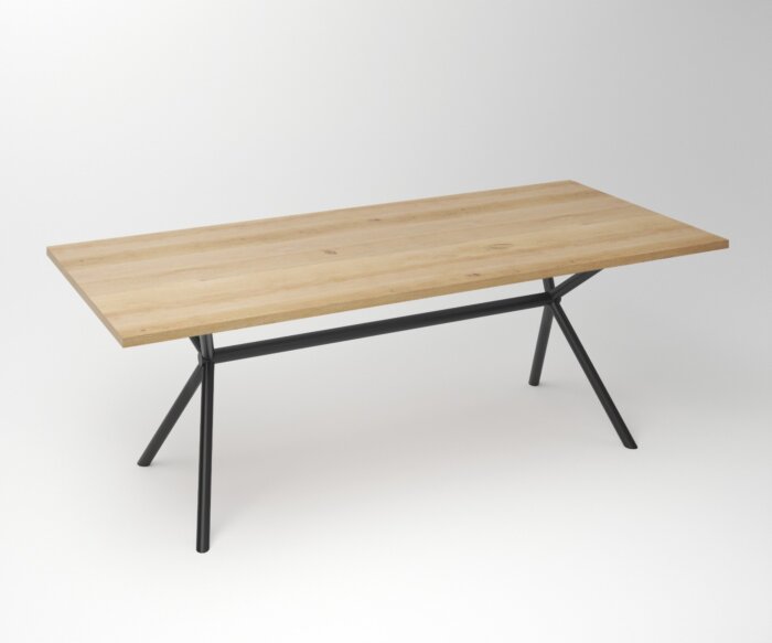 Eiken Tafel 3 cm Tafelblad | Rex Long Roundline Exclusive Frame