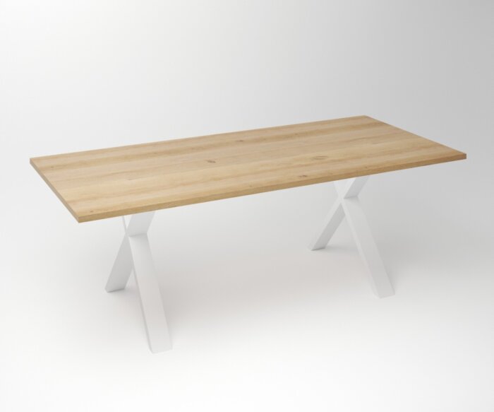 Eiken Tafel 3 cm Tafelblad | X Fineline Frame White