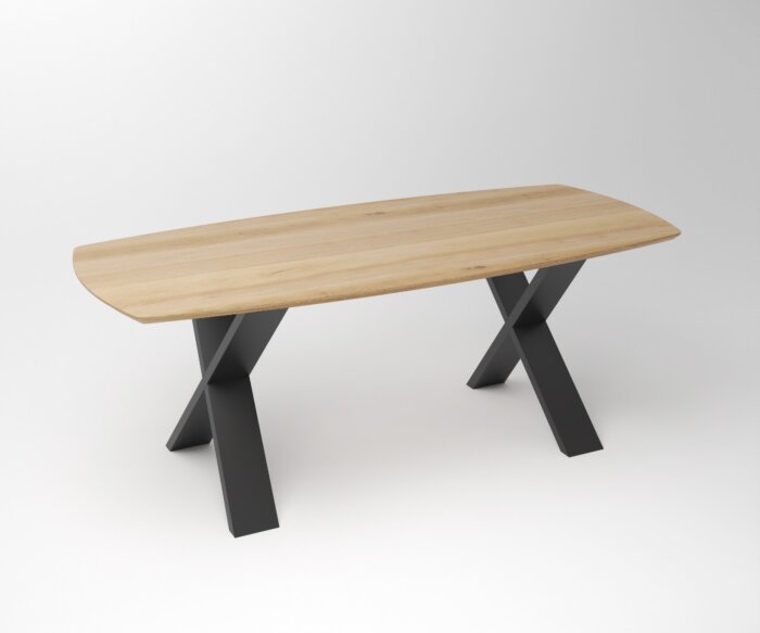 Miami Eiken eettafel met Big X frame