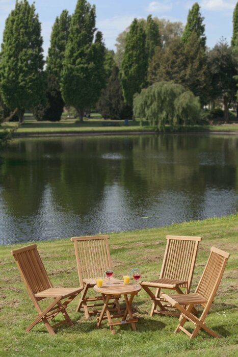 Cozy Tuinset | Tuin klaptafel + 4 vouwstoelen - ST034-SC036
