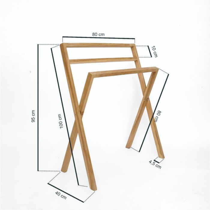 Handdoekrek Teakhout Inklapbaar 80 x 40 x 95 ( H ) 