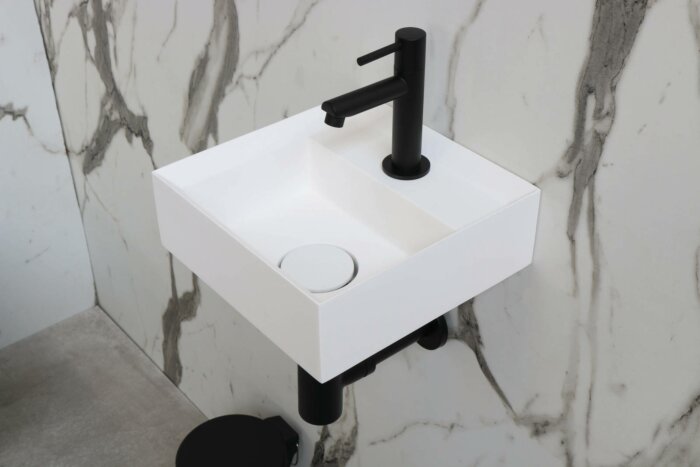 Contra Waskom | Polystone Mat Wit | 1 Kraangat | 27x27x9 - SANI-INK3404221
