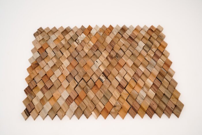 Teak plakhout | Diamant Motief | Houtpaneel 3D Effect | 30 x 30 Paneel - DEV-Hexa