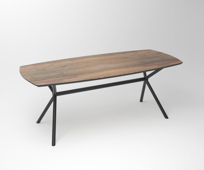 Notenhouten Eettafel Duncan | Exclusief 2-Rex Long Roundline Frame