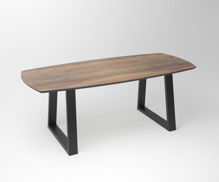 Notenhouten eettafel Duncan | 2-Trapezium Fineline Frame Black