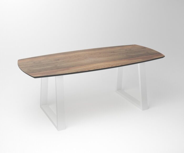 Notenhouten eettafel Duncan | 2-Trapezium Fineline Frame White