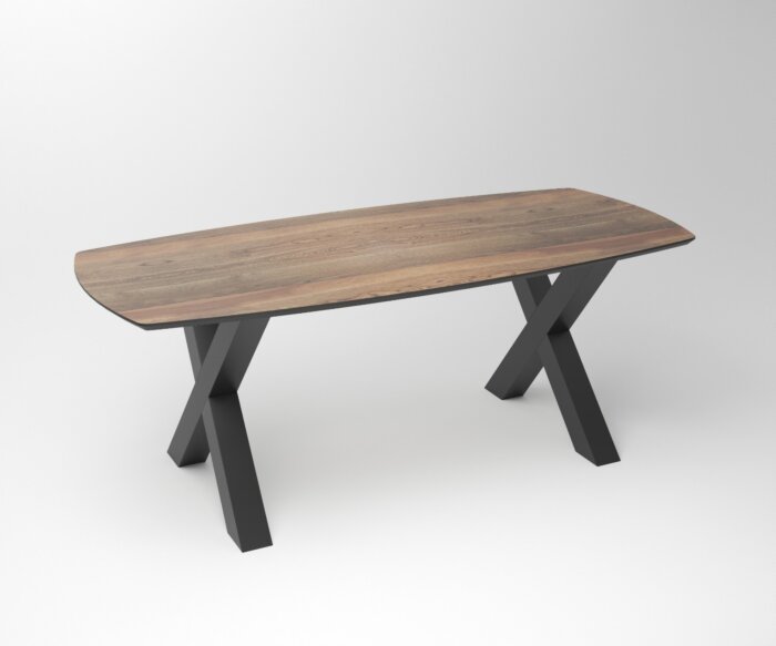 Notenhouten eettafel Duncan | 2-X Frame Black