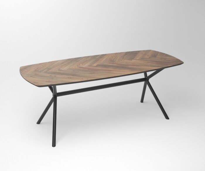 Notenhouten eettafel Tusk | 3-Rex Long Roundline Exclusive Frame - Teakea.nl