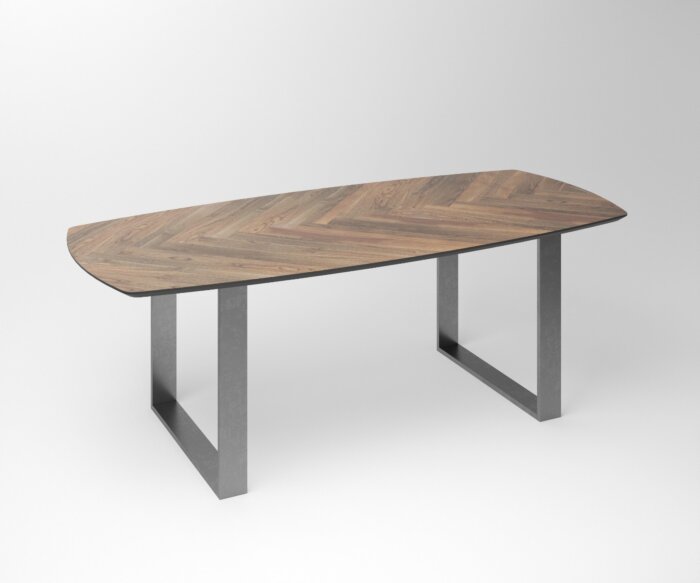 Notenhouten Eettafel Tusk - Luxe Design met Exclusief RVS Frame