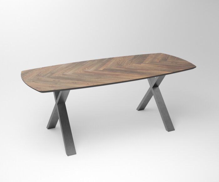 Notenhouten Eettafel Tusk | Fineline Frame Industrial