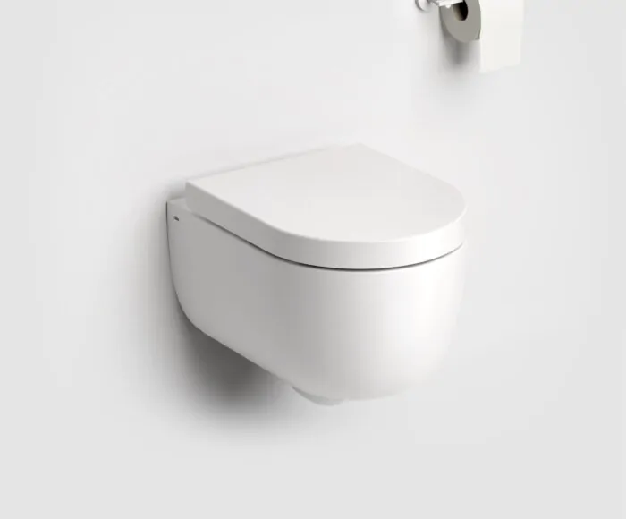 Clou - Hammock Randloze Wandtoilet 49cm, Met Zitting Met Deksel, Mat Wit