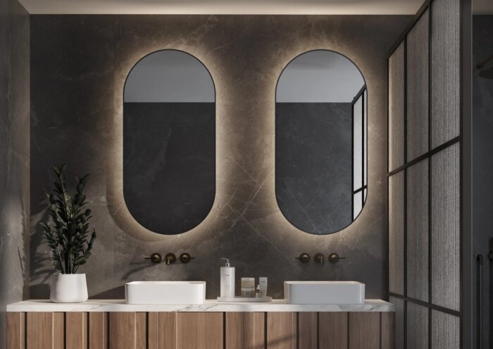 WESTON maatwerk spiegel – moderne en veelzijdige wandspiegel met optionele LED-verlichting, Bluetooth-audio en zandstraalafwerking. Verkrijgbaar in diverse afmetingen en kleuren, perfect voor elk interieur. Hoogwaardige kwaliteit met CE-markering en 2 jaa