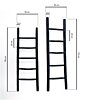Teakhouten Ladder | Zwart Gecoat Teak | 50x5x150 | Handdoekladder | Decoratieve Ladder 5 Stijlen - TK-DL-50x5x150-BLACK
