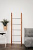 Decoratie ladder | Teakhout met RVS Stijlen | Naturel Teak | 50x5x150