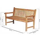 Windsor Teak Tuinbank | 150 breed | 3 Persoons Parkbank - SB002