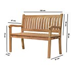 Teakea Beaufort Teakhouten Tuinbank twee Persoons - 120 breed  - 