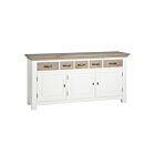 Parma Dressoir | Wit | 3 Deuren | 5 Laden | 180x50x90