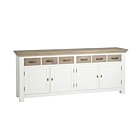 Parma Dressoir | Grijs | 4 Deuren | 6 Laden | 220x50x90