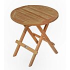 Rond Teak Houten Klaptafeltje | Inklapbaar Ø 50 | Rondo Tuintafeltje - DEVI-ST036