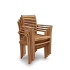 Stacker | Stapelbare Teak Tuinstoel | Set van 4 - SC035 - 4 stuks