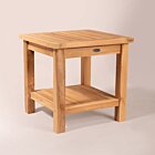 Teakhouten Tuin Bijzettafel met Onderblad - 50x50x45 - ST034