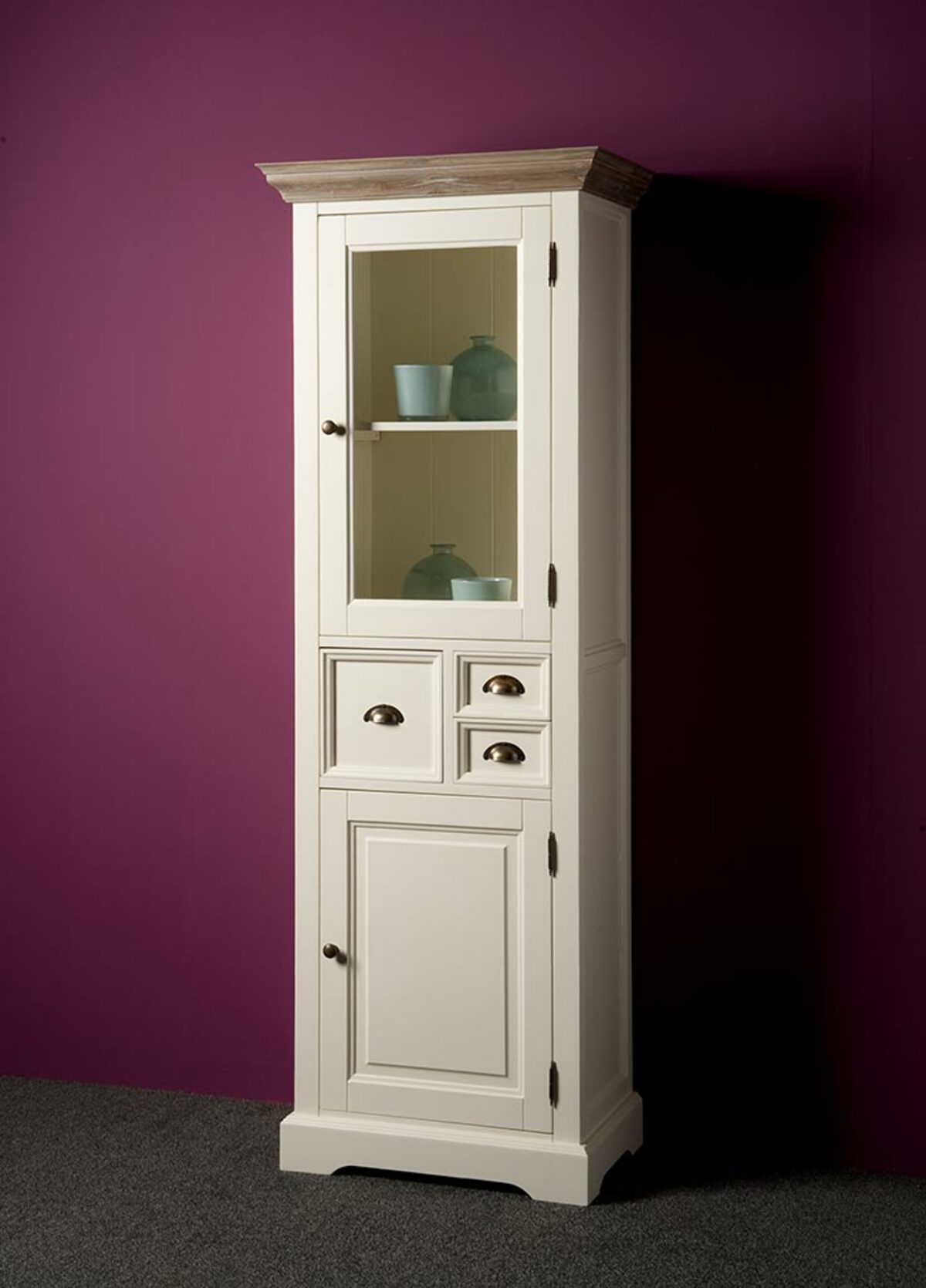 Fleur Vitrinekast | Wit | 66x40x191 - TWR-DD0015C - Hover