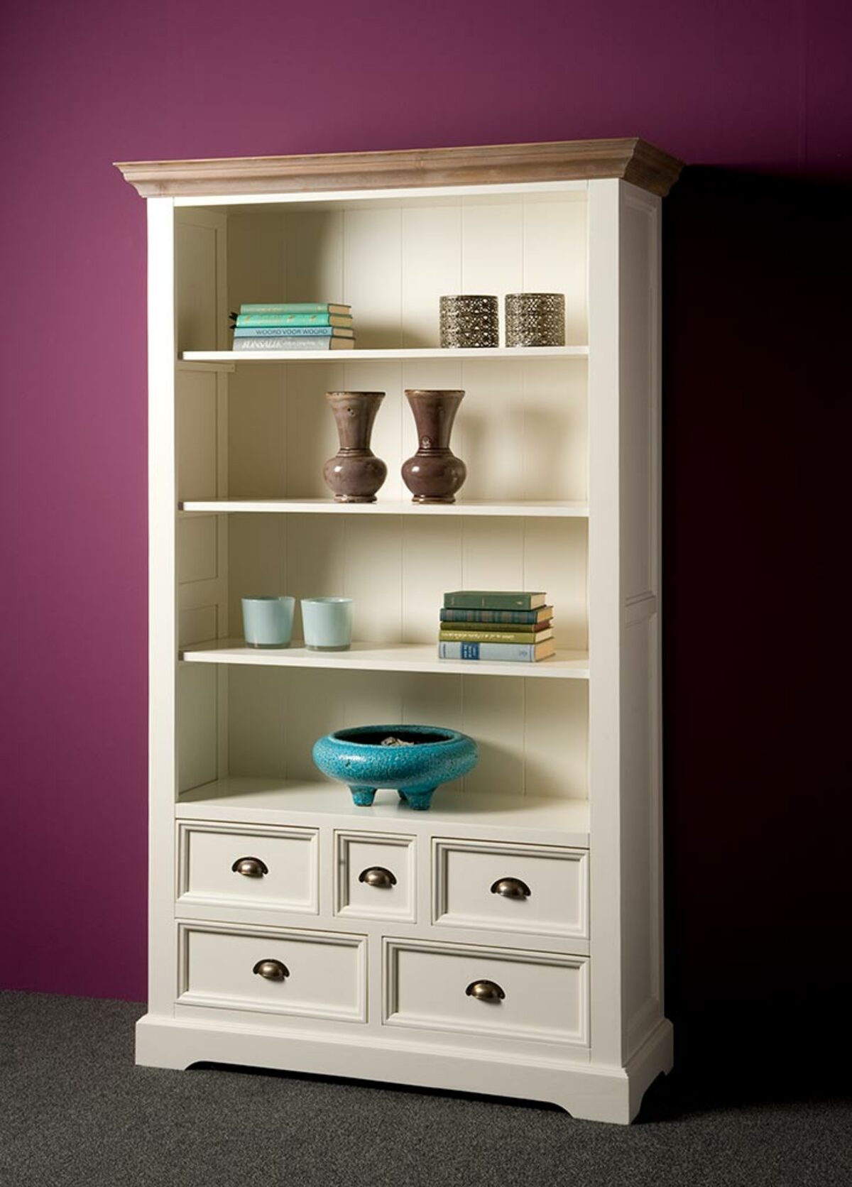 Fleur Boekenkast | Wit | 111x40x191 - TWR-DD0017C - Hover