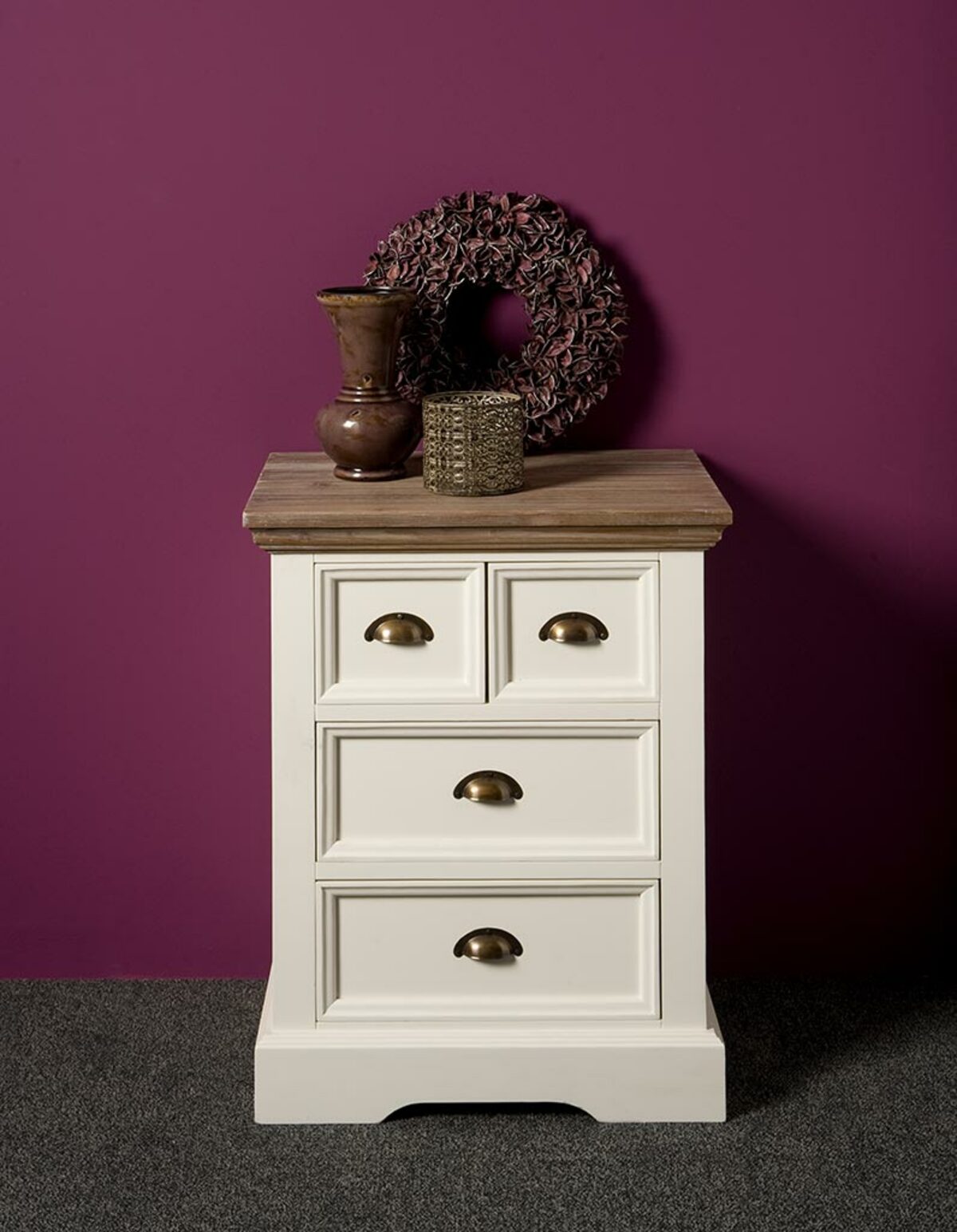 Fleur Ladekast | Wit | 4 Laden | 56x43x73 - TWR-DD0021C - Hover
