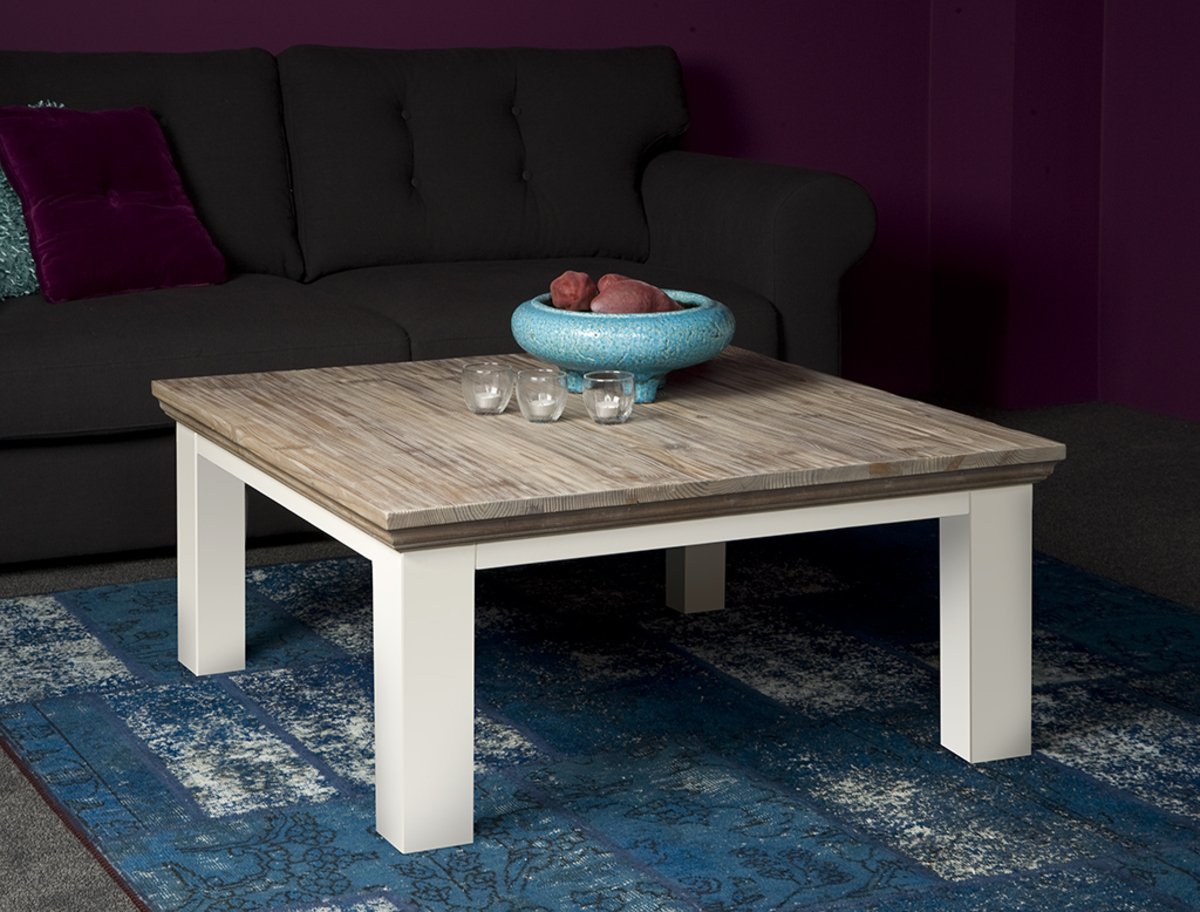 Fleur Koffietafel | Wit | Vierkante Poten | 100x100x45 - TWR-DD0046C - Hover
