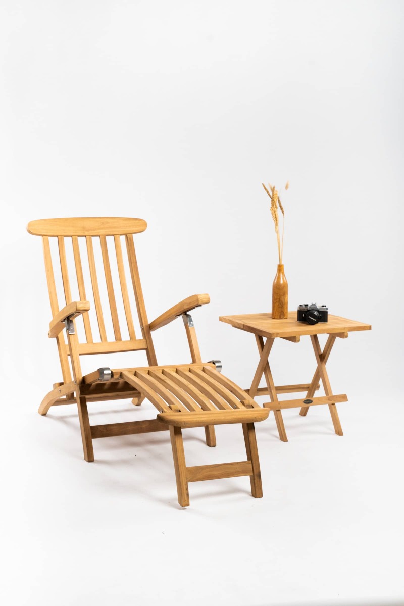 Deckchair zonder wielen met Slate tafeltje - TK-DC-GW-SLATE - Hover