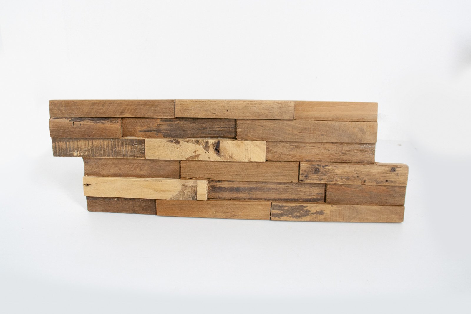 1 Doos Teak Plakhout | Rustiek | 3D Wandpanelen | 1 m2 per Doos | 10 panelen van 18x49.5x2 - DEV-WC-RN-BOX - Hover