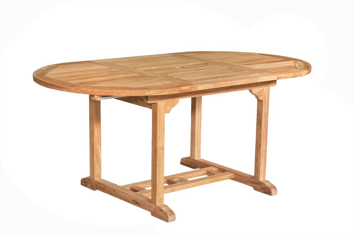 Uitschuifbare Teakhouten tuintafel 120 naar 180 cm x 100 cm breed - Hover