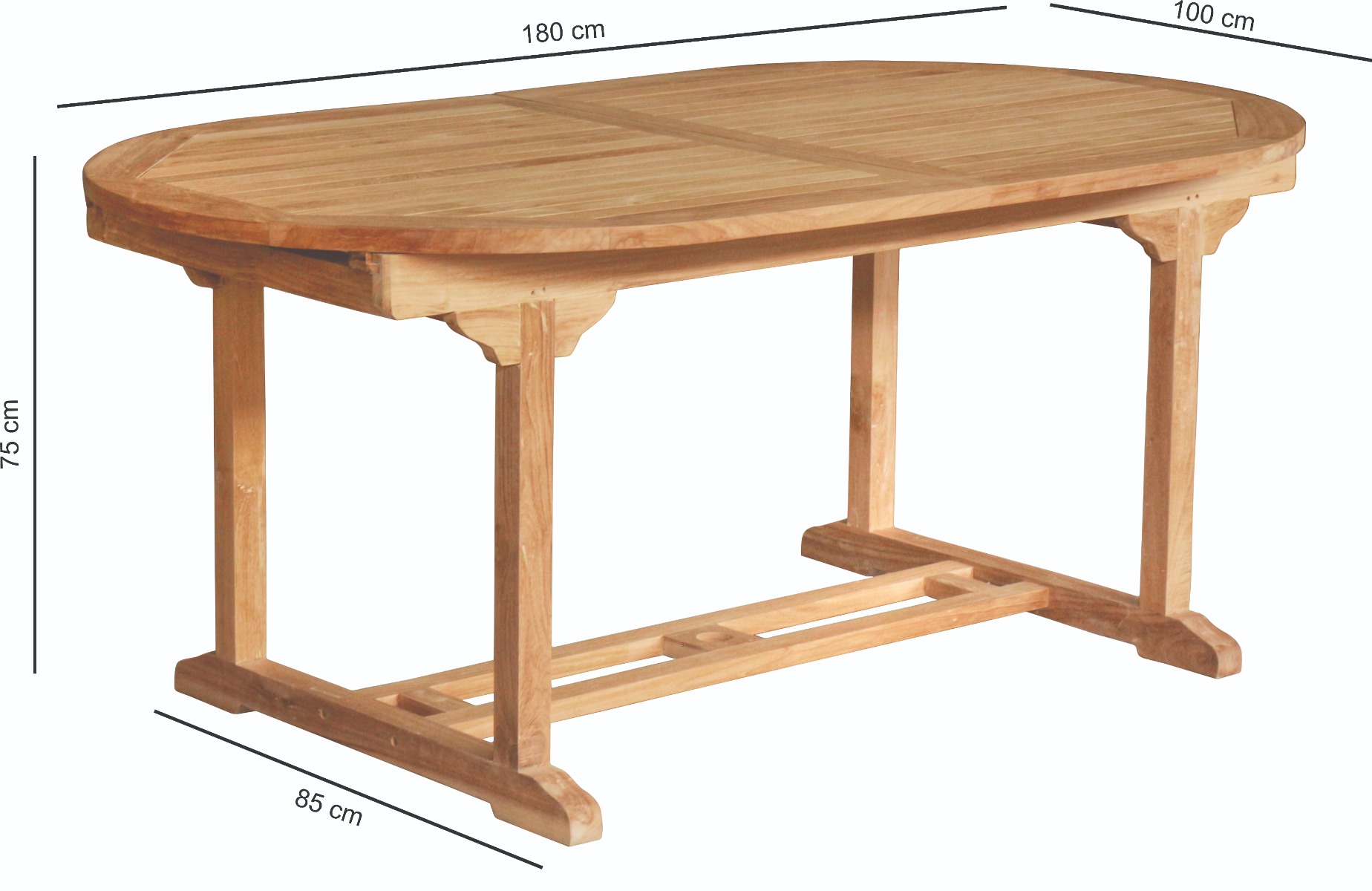 Teakhouten tuintafel uitschuifbaar 180 naar 240 cm  - Hover