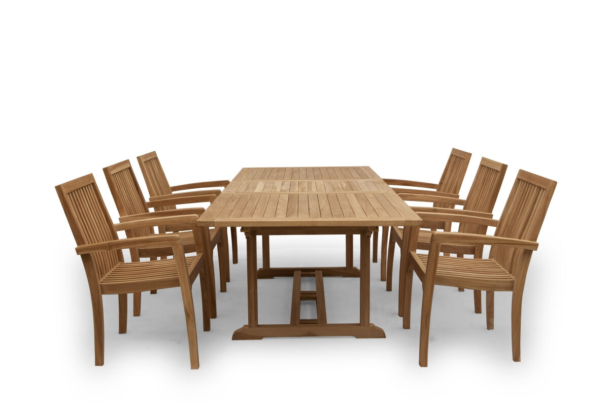 Uitschuifbare Tuintafel Teakhout | Rechthoekig | 180-240x100x75 - ST008 - Hover