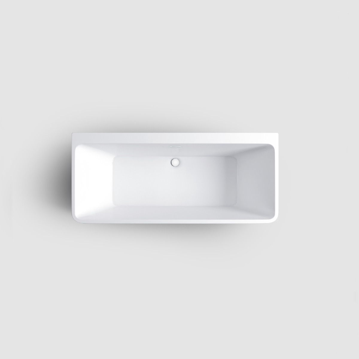 Clou - Inbe Ligbad, Wandmodel, Rechthoekig, Wit Acryl, Met Glanzend Witte Stop/go Plug En Overloop, Inclusief Sifon - Hover