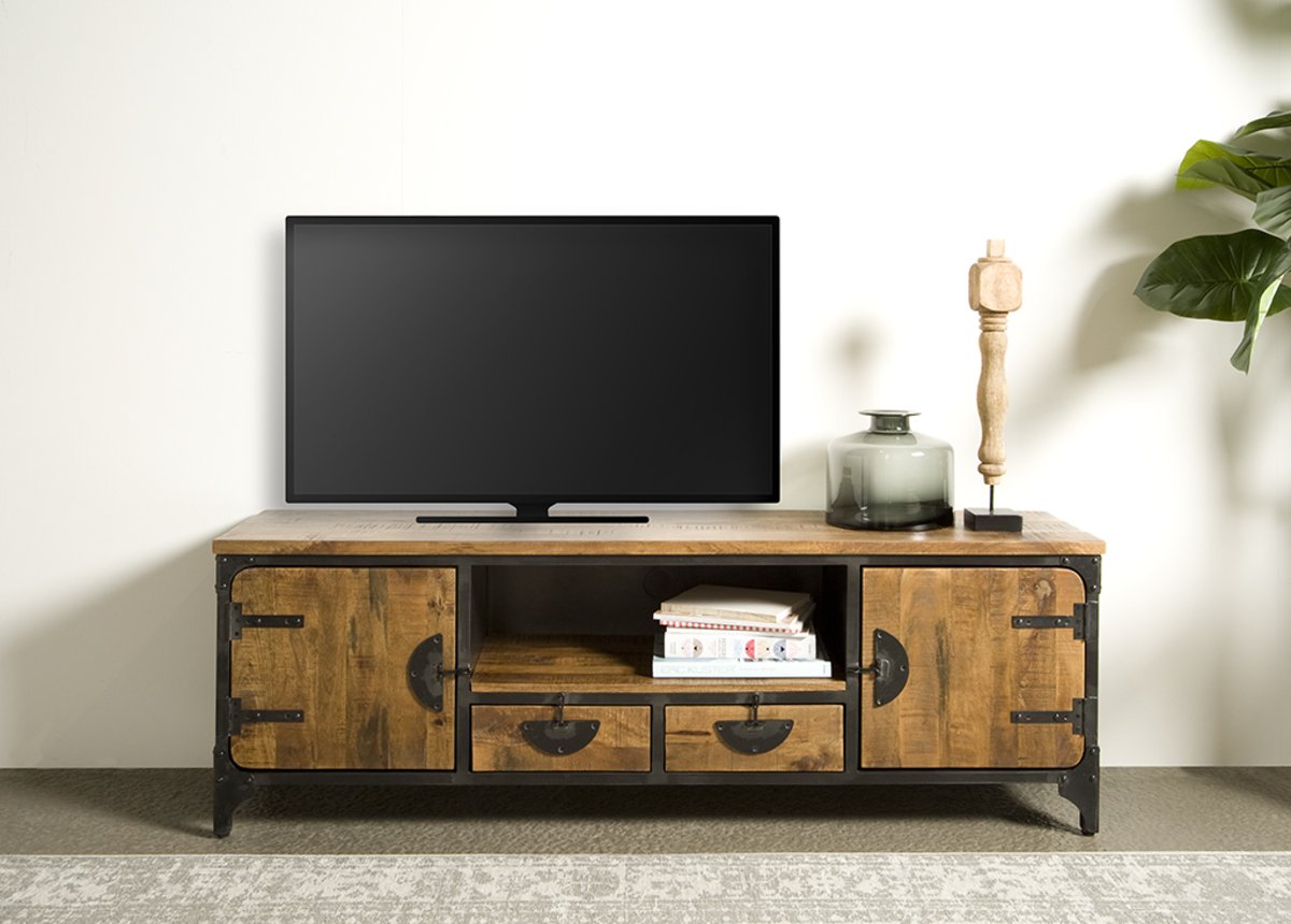 Basto Tv Meubel | 2 Deurs | 2 Laden | 180x40x60 - TWR-IF1083B - Hover