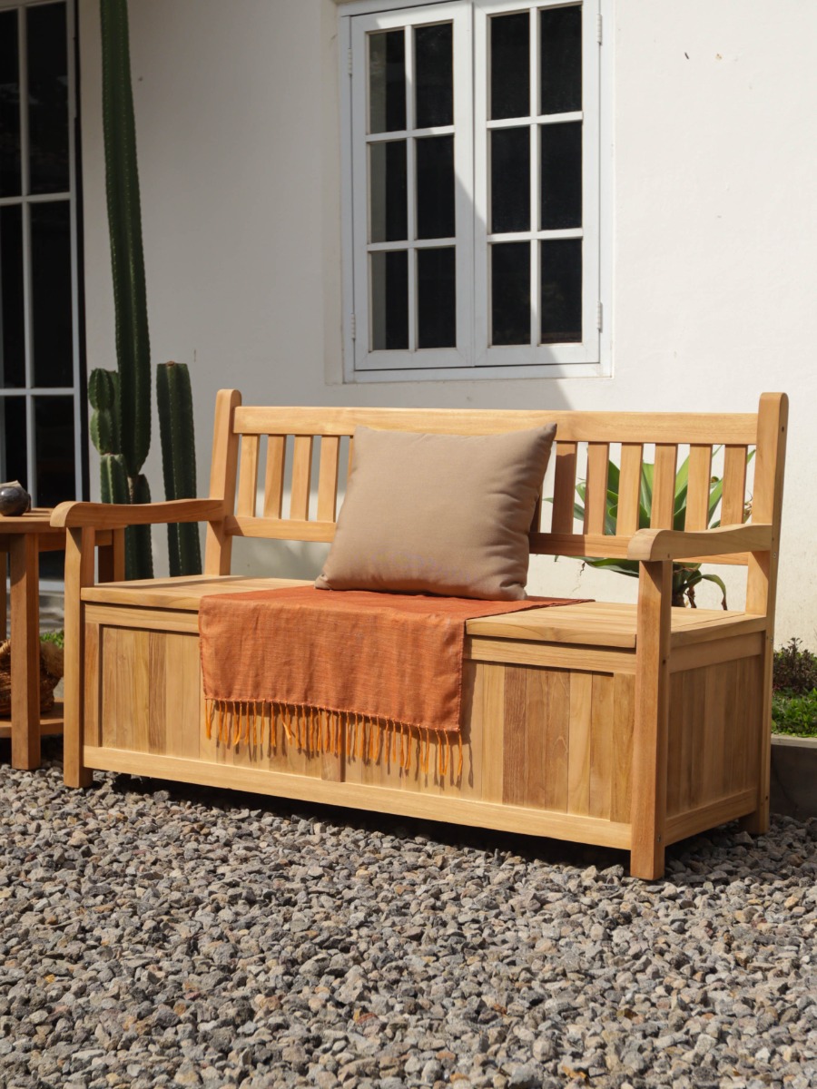 Houten Tuinbank Teakea | Opbergbank 150 cm breed - Hover
