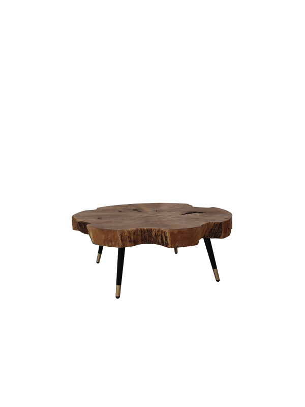 Teakhouten Boomstam Salontafel 80 Rond  - salontafel80rond - Hover