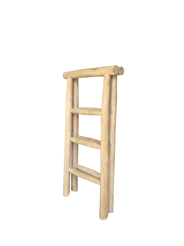 Teakhouten decoratieladder 100 cm hoog - Hover
